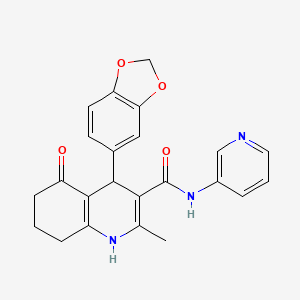 4-(1,3-benzodioxol-5-yl)-2-methyl-5-oxo-N-3-pyridinyl-1,4,5,6,7,8-hexahydro-3-quinolinecarboxamide