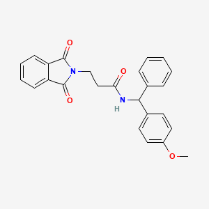 3-(1,3-dioxo-1,3-dihydro-2H-isoindol-2-yl)-N-[(4-methoxyphenyl)(phenyl)methyl]propanamide