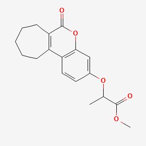 molecular formula C18H20O5 B4052885 2-[(6-氧代-6,7,8,9,10,11-六氢环庚并[c]色烯-3-基)氧基]丙酸甲酯 