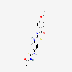 4-butoxy-N-{[(4-{[(propionylamino)carbonothioyl]amino}phenyl)amino]carbonothioyl}benzamide