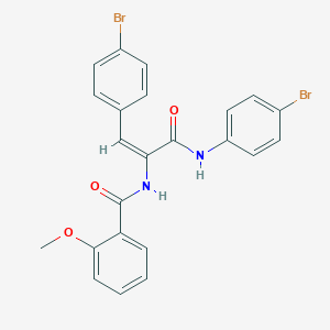 molecular formula C23H18Br2N2O3 B405290 N-[1-[(4-bromoanilino)carbonyl]-2-(4-bromophenyl)vinyl]-2-methoxybenzamide 