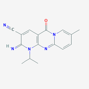 molecular formula C16H15N5O B405293 2-Imino-1-isopropyl-8-methyl-5-oxo-1,5-dihydro-2H-dipyrido[1,2-a:2,3-d]pyrimidine-3-carbonitrile 