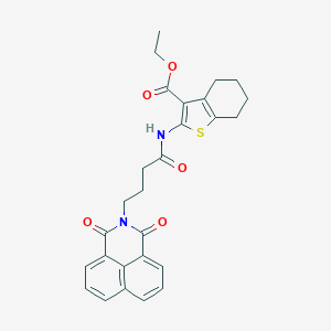 Ethyl 2-[4-(1,3-dioxobenzo[de]isoquinolin-2-yl)butanoylamino]-4,5,6,7-tetrahydro-1-benzothiophene-3-carboxylate