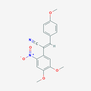 molecular formula C18H16N2O5 B405295 2-(4,5-Dimethoxy-2-nitro-phenyl)-3-(4-methoxy-phenyl)-acrylonitrile 