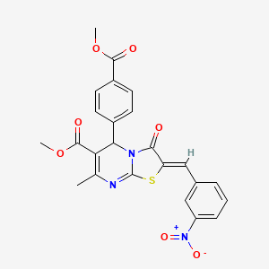 methyl 5-[4-(methoxycarbonyl)phenyl]-7-methyl-2-(3-nitrobenzylidene)-3-oxo-2,3-dihydro-5H-[1,3]thiazolo[3,2-a]pyrimidine-6-carboxylate