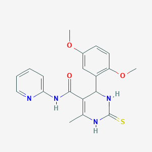 molecular formula C19H20N4O3S B4052975 4-(2,5-二甲氧基苯基)-6-甲基-N-2-吡啶基-2-硫代-1,2,3,4-四氢-5-嘧啶甲酰胺 