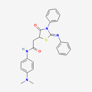 N-[4-(dimethylamino)phenyl]-2-[4-oxo-3-phenyl-2-(phenylimino)-1,3-thiazolidin-5-yl]acetamide