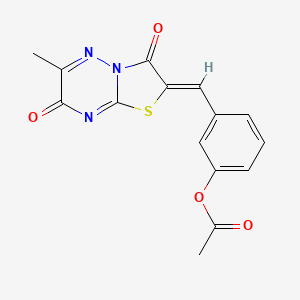 molecular formula C15H11N3O4S B4052993 3-[(Z)-(6-methyl-3,7-dioxo-7H-[1,3]thiazolo[3,2-b][1,2,4]triazin-2(3H)-ylidene)methyl]phenyl acetate CAS No. 606955-06-0