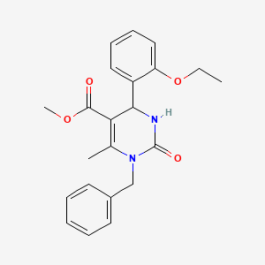 molecular formula C22H24N2O4 B4052999 Methyl 3-benzyl-6-(2-ethoxyphenyl)-4-methyl-2-oxo-1,6-dihydropyrimidine-5-carboxylate 