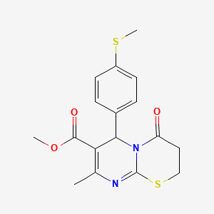 molecular formula C17H18N2O3S2 B4053002 8-甲基-6-[4-(甲硫基)苯基]-4-氧代-3,4-二氢-2H,6H-嘧啶并[2,1-b][1,3]噻嗪-7-甲酸甲酯 