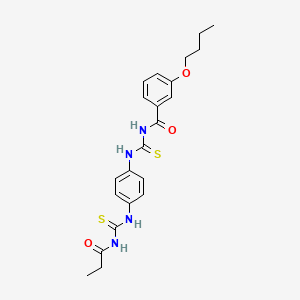 3-butoxy-N-({4-[(propanoylcarbamothioyl)amino]phenyl}carbamothioyl)benzamide