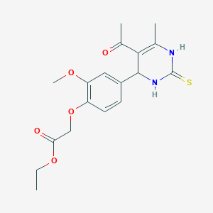 ethyl [4-(5-acetyl-6-methyl-2-thioxo-1,2,3,4-tetrahydro-4-pyrimidinyl)-2-methoxyphenoxy]acetate