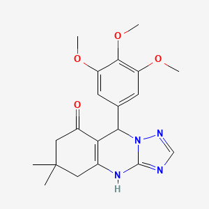 molecular formula C20H24N4O4 B4053062 6,6-dimethyl-9-(3,4,5-trimethoxyphenyl)-5,6,7,9-tetrahydro[1,2,4]triazolo[5,1-b]quinazolin-8(4H)-one 