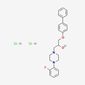 molecular formula C25H29Cl2FN2O2 B4053067 1-[4-(2-Fluorophenyl)piperazin-1-yl]-3-(4-phenylphenoxy)propan-2-ol;dihydrochloride 