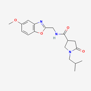 1-isobutyl-N-[(5-methoxy-1,3-benzoxazol-2-yl)methyl]-5-oxopyrrolidine-3-carboxamide