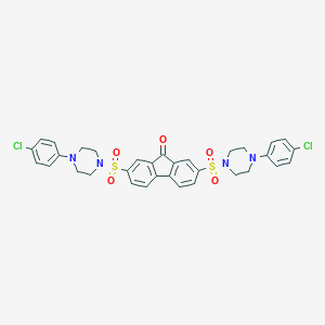 molecular formula C33H30Cl2N4O5S2 B405307 2,7-Bis-(4-(4-chloro-phenyl)-piperazine-1-sulfonyl)-fluoren-9-one 