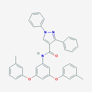 molecular formula C36H29N3O3 B405308 N-[3,5-bis(3-methylphenoxy)phenyl]-1,3-diphenylpyrazole-4-carboxamide 