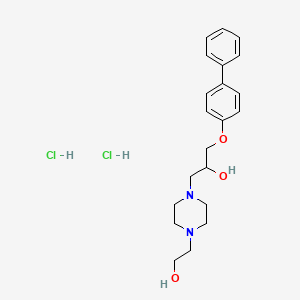 molecular formula C21H30Cl2N2O3 B4053084 1-[4-(2-Hydroxyethyl)piperazin-1-yl]-3-(4-phenylphenoxy)propan-2-ol;dihydrochloride 