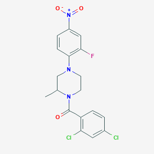 molecular formula C18H16Cl2FN3O3 B4053090 1-(2,4-二氯苯甲酰)-4-(2-氟-4-硝基苯基)-2-甲基哌嗪 