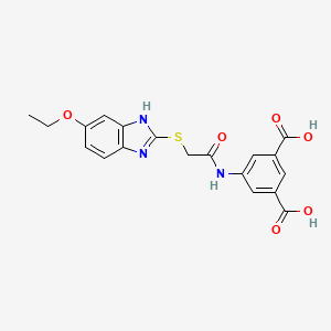 molecular formula C19H17N3O6S B4053113 5-{2-[(5-ETHOXY-1H-1,3-BENZODIAZOL-2-YL)SULFANYL]ACETAMIDO}BENZENE-1,3-DICARBOXYLIC ACID 