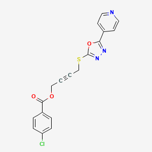 molecular formula C18H12ClN3O3S B4053121 4-{[5-(4-吡啶基)-1,3,4-恶二唑-2-基]硫代}-2-丁炔-1-基 4-氯苯甲酸酯 