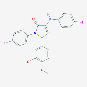 molecular formula C24H20I2N2O3 B405315 5-(3,4-dimethoxyphenyl)-3-(4-iodoanilino)-1-(4-iodophenyl)-1,5-dihydro-2H-pyrrol-2-one 