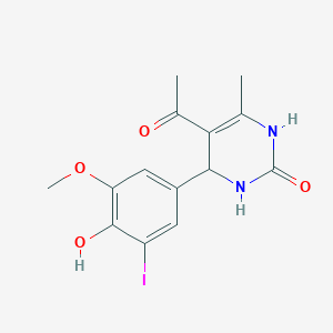 molecular formula C14H15IN2O4 B4053158 5-乙酰基-4-(4-羟基-3-碘-5-甲氧基苯基)-6-甲基-3,4-二氢-2(1H)-嘧啶酮 