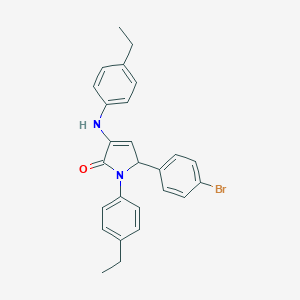 molecular formula C26H25BrN2O B405316 5-(4-bromophenyl)-3-(4-ethylanilino)-1-(4-ethylphenyl)-1,5-dihydro-2H-pyrrol-2-one 