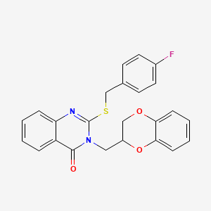 3-(2,3-dihydro-1,4-benzodioxin-2-ylmethyl)-2-[(4-fluorobenzyl)thio]-4(3H)-quinazolinone