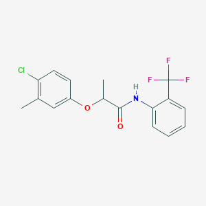 molecular formula C17H15ClF3NO2 B4053218 2-(4-chloro-3-methylphenoxy)-N-[2-(trifluoromethyl)phenyl]propanamide 