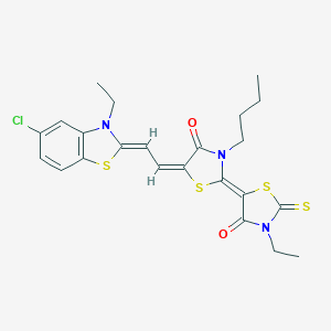 3-butyl-3'-ethyl-5-[2-(5-chloro-3-ethyl-1,3-benzothiazol-2(3H)-ylidene)ethylidene]-2'-thioxo-2,5'-bis[1,3-thiazolidin-4-one]