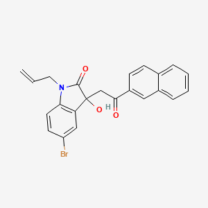 molecular formula C23H18BrNO3 B4053225 5-bromo-3-hydroxy-3-[2-(naphthalen-2-yl)-2-oxoethyl]-1-(prop-2-en-1-yl)-1,3-dihydro-2H-indol-2-one 