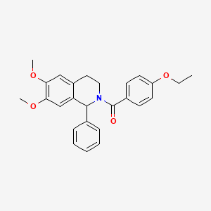 molecular formula C26H27NO4 B4053254 (6,7-dimethoxy-1-phenyl-3,4-dihydroisoquinolin-2(1H)-yl)(4-ethoxyphenyl)methanone 