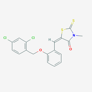 molecular formula C18H13Cl2NO2S2 B405326 5-[2-(2,4-Dichloro-benzyloxy)-benzylidene]-3-methyl-2-thioxo-thiazolidin-4-one 