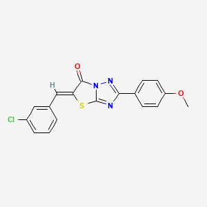 molecular formula C18H12ClN3O2S B4053264 5-(3-chlorobenzylidene)-2-(4-methoxyphenyl)[1,3]thiazolo[3,2-b][1,2,4]triazol-6(5H)-one 