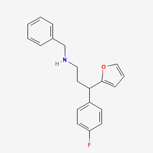 molecular formula C20H20FNO B4053286 N-苄基-3-(4-氟苯基)-3-(2-呋喃基)-1-丙胺 