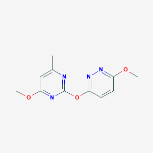 3-Methoxy-6-((4-methoxy-6-methylpyrimidin-2-yl)oxy)pyridazine