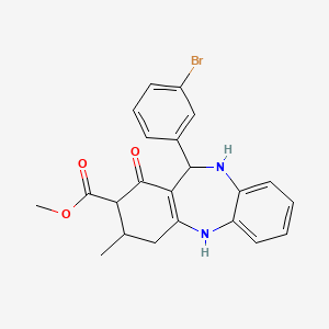 methyl 11-(3-bromophenyl)-3-methyl-1-oxo-2,3,4,5,10,11-hexahydro-1H-dibenzo[b,e][1,4]diazepine-2-carboxylate