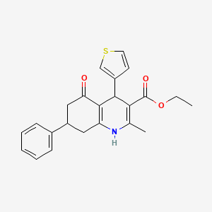 molecular formula C23H23NO3S B4053337 ethyl 2-methyl-5-oxo-7-phenyl-4-(3-thienyl)-1,4,5,6,7,8-hexahydro-3-quinolinecarboxylate 