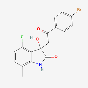 3-[2-(4-bromophenyl)-2-oxoethyl]-4-chloro-3-hydroxy-7-methyl-1,3-dihydro-2H-indol-2-one