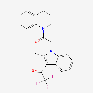 2,2,2-TRIFLUORO-1-{2-METHYL-1-[2-OXO-2-(1,2,3,4-TETRAHYDROQUINOLIN-1-YL)ETHYL]-1H-INDOL-3-YL}ETHAN-1-ONE