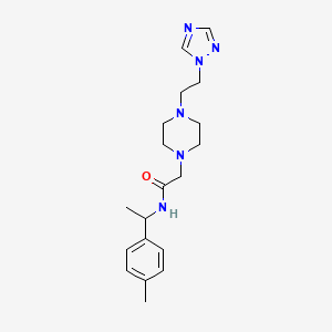 molecular formula C19H28N6O B4053370 N-[1-(4-methylphenyl)ethyl]-2-{4-[2-(1H-1,2,4-triazol-1-yl)ethyl]piperazin-1-yl}acetamide 