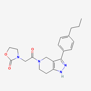 3-{2-oxo-2-[3-(4-propylphenyl)-1,4,6,7-tetrahydro-5H-pyrazolo[4,3-c]pyridin-5-yl]ethyl}-1,3-oxazolidin-2-one