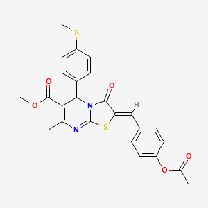 methyl (2Z)-2-[(4-acetyloxyphenyl)methylidene]-7-methyl-5-(4-methylsulfanylphenyl)-3-oxo-5H-[1,3]thiazolo[3,2-a]pyrimidine-6-carboxylate