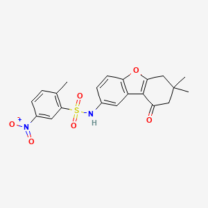 N-(7,7-dimethyl-9-oxo-6,7,8,9-tetrahydrodibenzo[b,d]furan-2-yl)-2-methyl-5-nitrobenzenesulfonamide