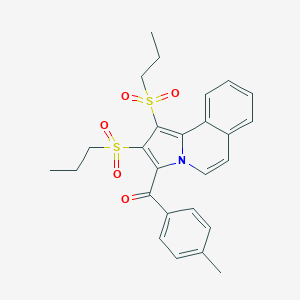 molecular formula C26H27NO5S2 B405343 [1,2-Bis-(propane-1-sulfonyl)-pyrrolo[2,1-a]isoquinolin-3-yl]-p-tolyl-methanone 
