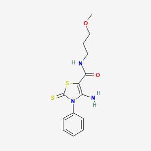 4-amino-N-(3-methoxypropyl)-3-phenyl-2-thioxo-2,3-dihydro-1,3-thiazole-5-carboxamide