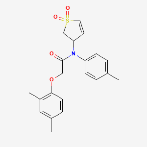 molecular formula C21H23NO4S B4053459 2-(2,4-dimethylphenoxy)-N-(1,1-dioxido-2,3-dihydro-3-thienyl)-N-(4-methylphenyl)acetamide 