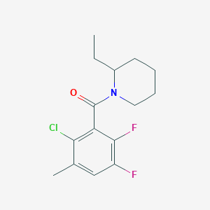 molecular formula C15H18ClF2NO B4053487 (2-Chloro-5,6-difluoro-3-methylphenyl)-(2-ethylpiperidin-1-yl)methanone 