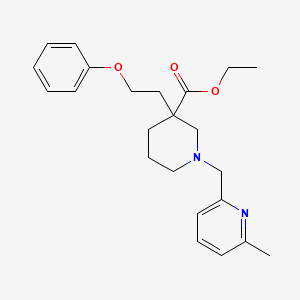 ethyl 1-[(6-methyl-2-pyridinyl)methyl]-3-(2-phenoxyethyl)-3-piperidinecarboxylate